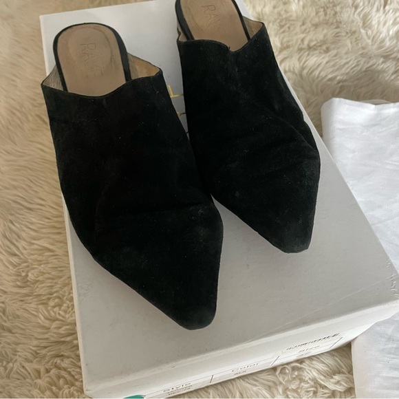 RAYE Jagger Black Suede Mule Flats - Picture 2 of 5